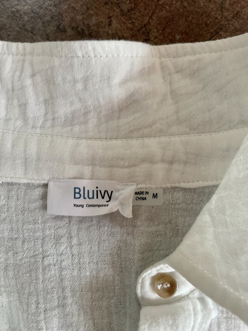 Bluivy White Cotton Maxi Button-Up Coverup Size M - Picture 4 of 5